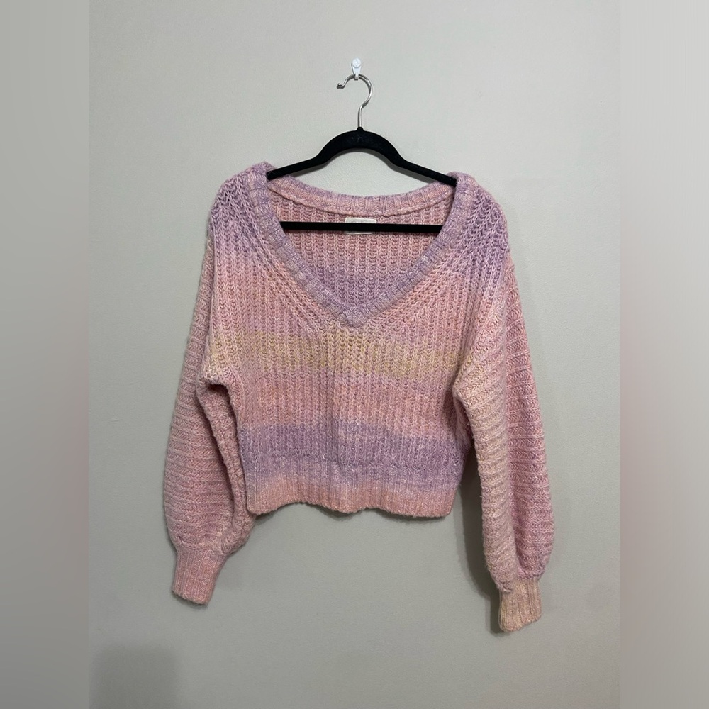 Urban Outfitters Multicolor Balloon Sleeve Oversized Knit Sweater